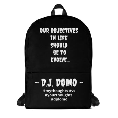 D.J. Domo DQOI Pt 1 "Book Objective" Backpack Black/White