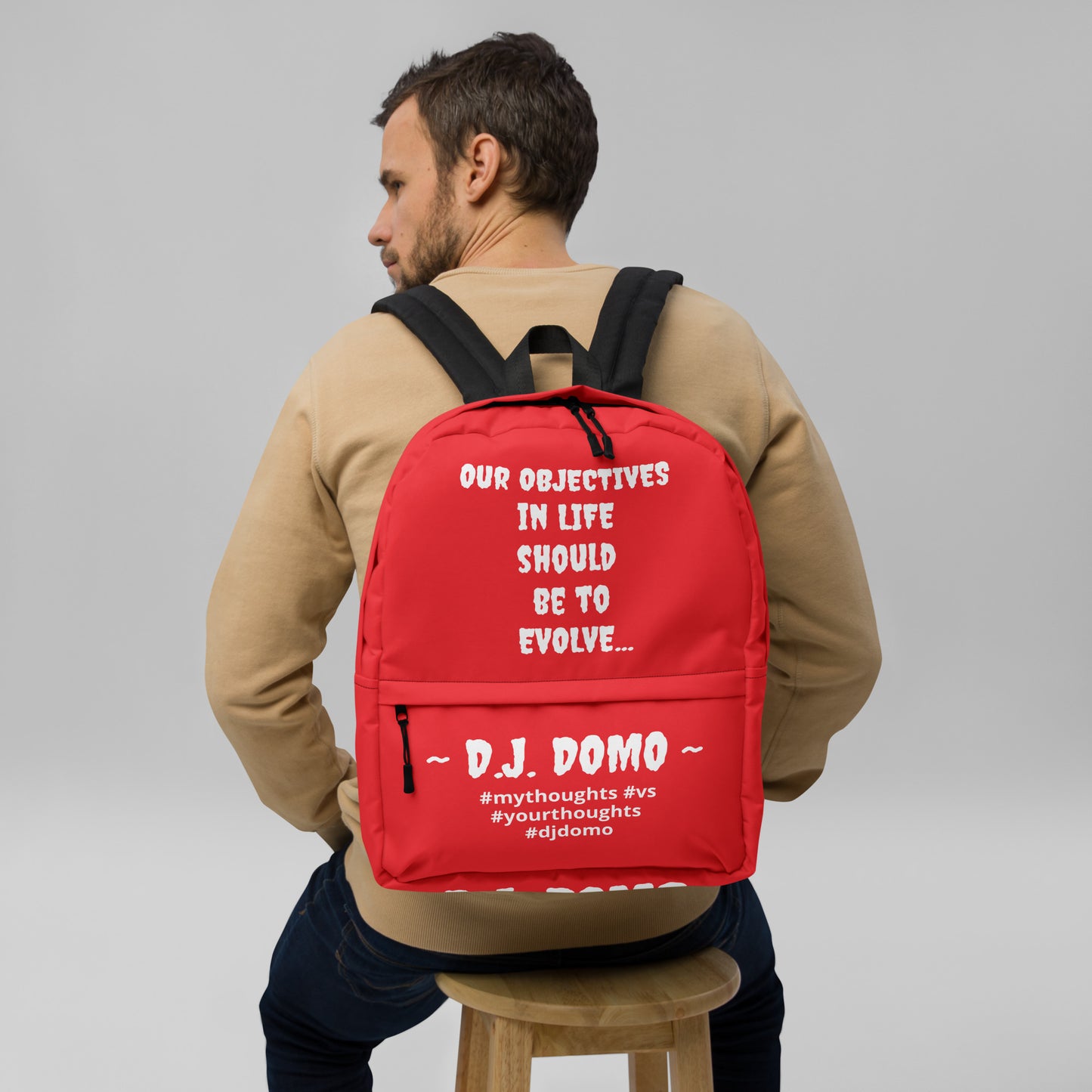 D.J. Domo DQOI Pt 1 "Book Objective" Backpack Red/White