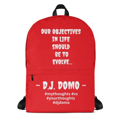 D.J. Domo DQOI Pt 1 "Book Objective" Backpack Red/White