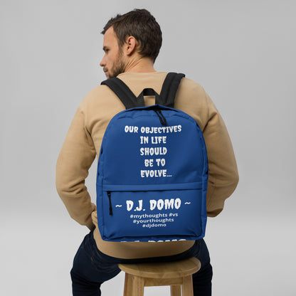 D.J. Domo DQOI Pt 1 "Book Objective" Backpack Dark Blue/White