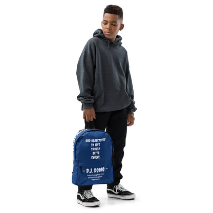 D.J. Domo DQOI Pt 1 "Book Objective" Backpack Dark Blue/White