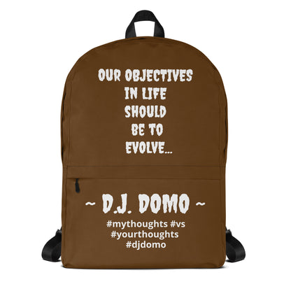 D.J. Domo DQOI Pt 1 "Book Objective" Backpack Brown/White