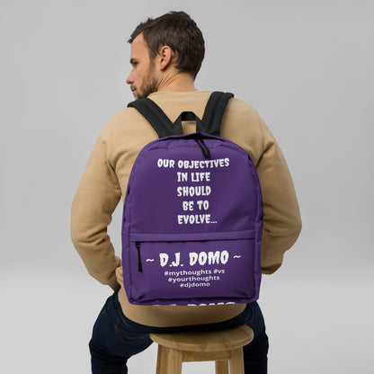 D.J. Domo DQOI Pt 1 "Book Objective" Backpack Purple/White