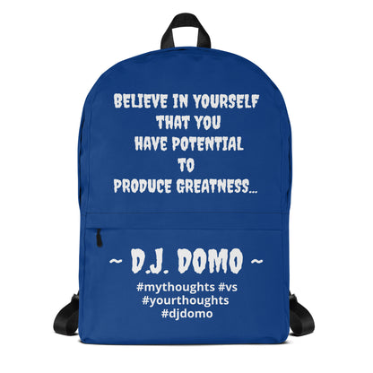 D.J. Domo DQOI Pt 1 "POTENTIAL" Backpack Dark Blue/White