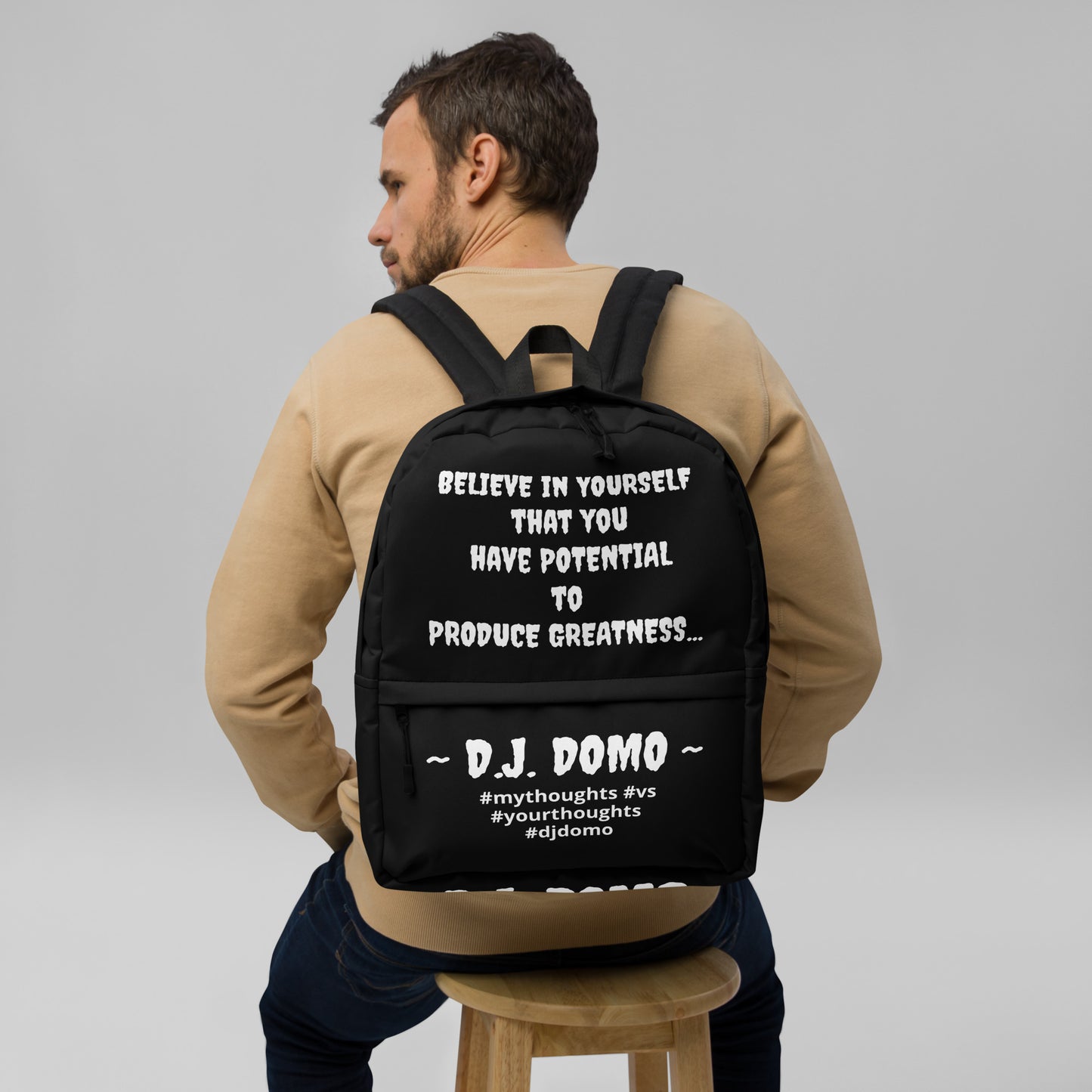 D.J. Domo DQOI Pt 1 "POTENTIAL" Backpack Black/White