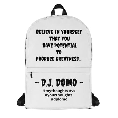 D.J. Domo DQOI Pt 1 "POTENTIAL" Backpack White/Black