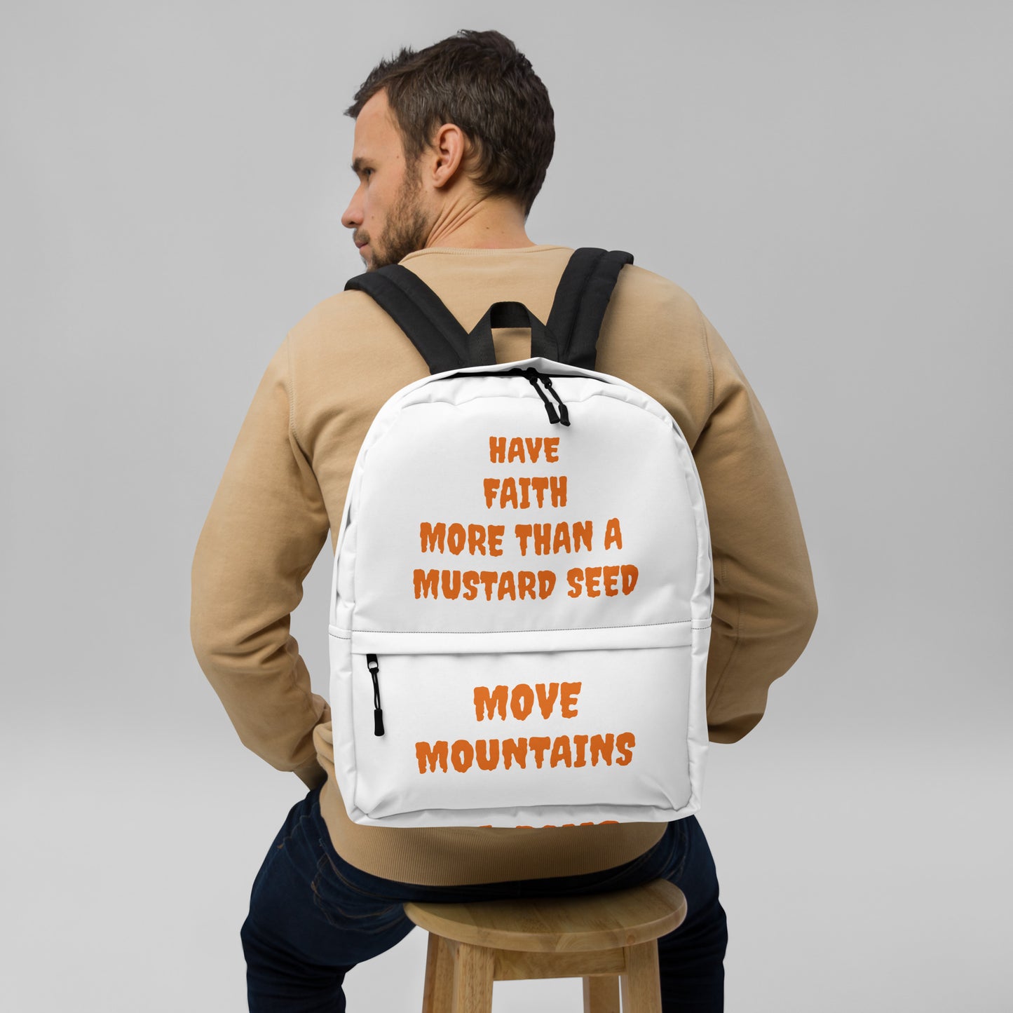 D.J. Domo "Move Mountain" Backpack White/Rust Orange