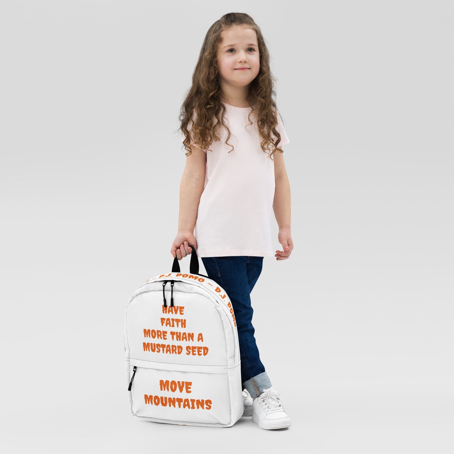 D.J. Domo "Move Mountain" Backpack White/Rust Orange