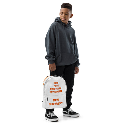 D.J. Domo "Move Mountain" Backpack White/Rust Orange