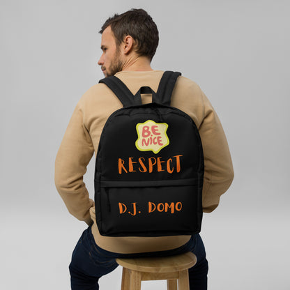 D.J. Domo "RESPECT" Backpack Black/Rust Orange