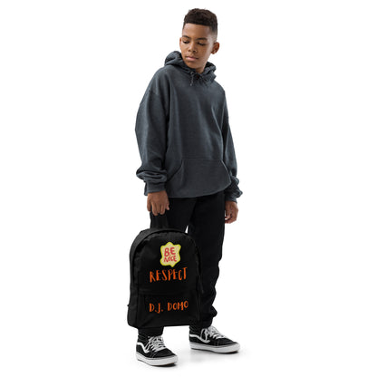 D.J. Domo "RESPECT" Backpack Black/Rust Orange