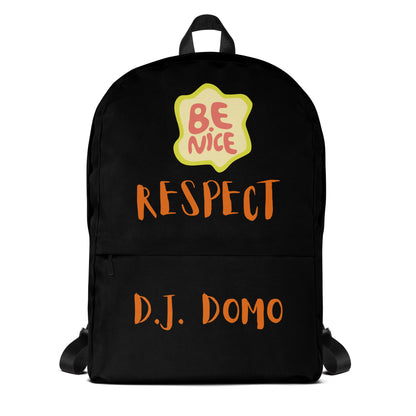 D.J. Domo "RESPECT" Backpack Black/Rust Orange