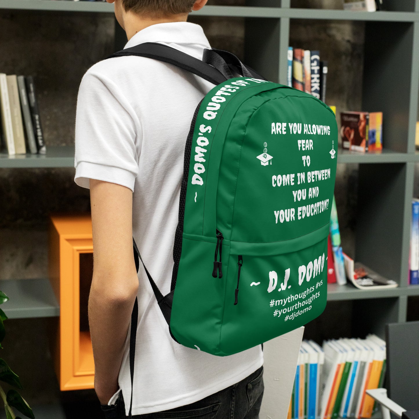 D.J. Domo DQOI Pt 1 "FEAR" Backpack Green/White