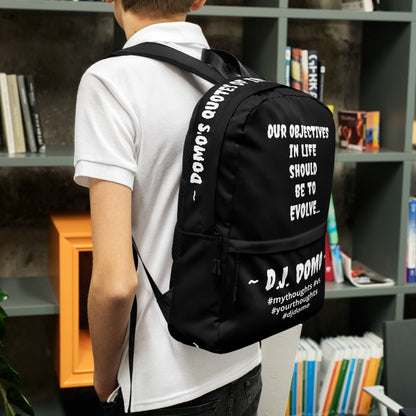 D.J. Domo DQOI Pt 1 "Book Objective" Backpack Black/White