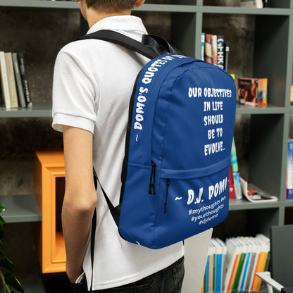 D.J. Domo DQOI Pt 1 "Book Objective" Backpack Dark Blue/White