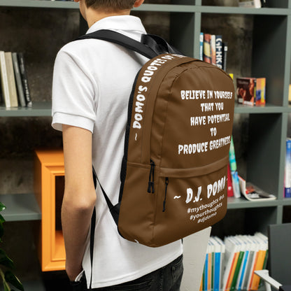 D.J. Domo DQOI Pt 1 "POTENTIAL" Backpack Brown/White