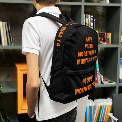 D.J. Domo "Move Mountain" Backpack Black/Rust Orange