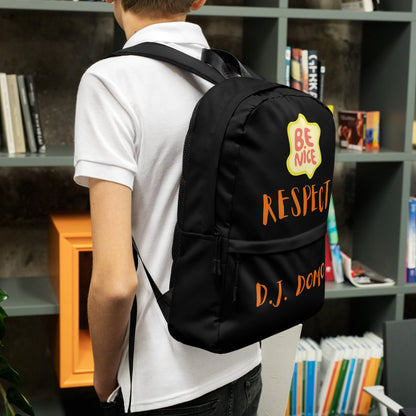 D.J. Domo "RESPECT" Backpack Black/Rust Orange