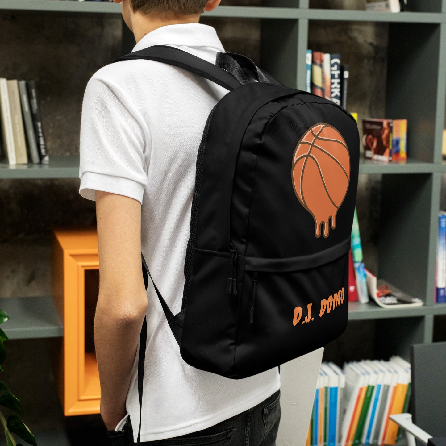 D.J. Domo Melting Basketball Backpack Black/Orange