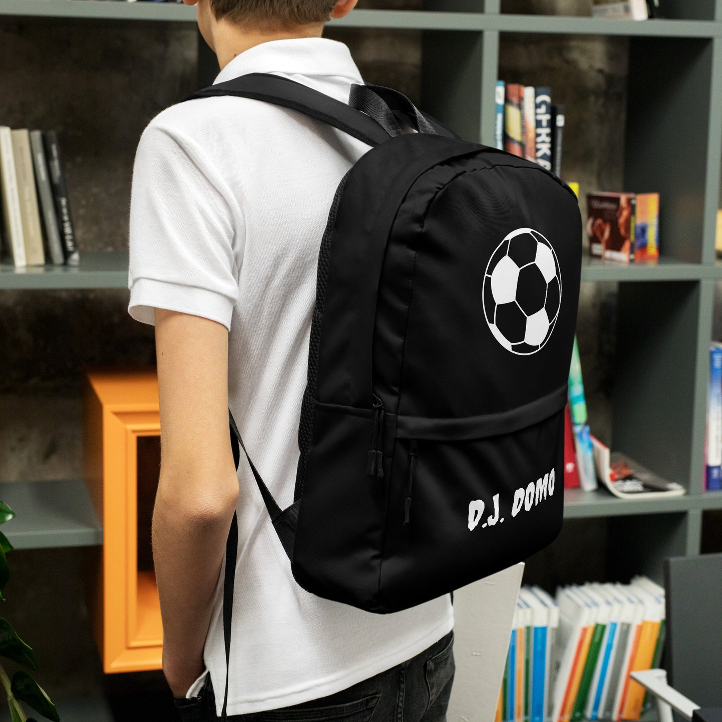 D.J. Domo Soccer Backpack Black/White