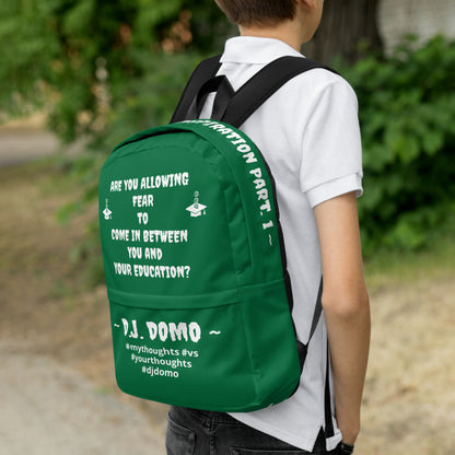 D.J. Domo DQOI Pt 1 "FEAR" Backpack Green/White