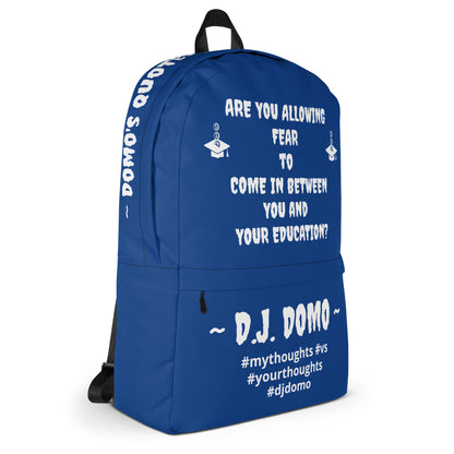 D.J. Domo DQOI Pt 1 "FEAR" Backpack Dark Blue/White