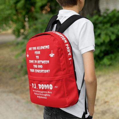 D.J. Domo DQOI Pt 1 "FEAR" Backpack Red/White