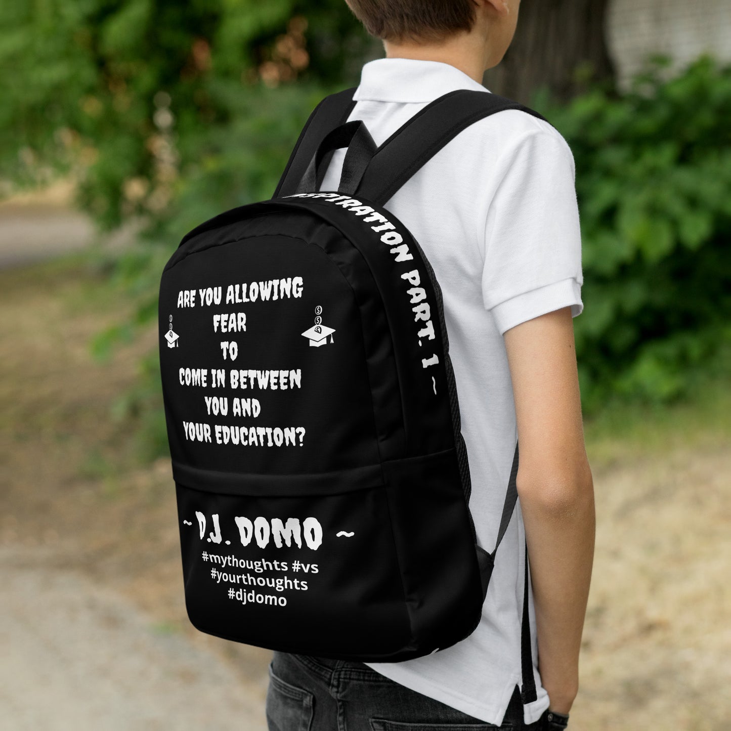 D.J. Domo DQOI Pt 1 "FEAR" Backpack Black/White