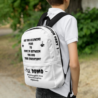 D.J. Domo DQOI Pt 1 "FEAR" Backpack White/Black