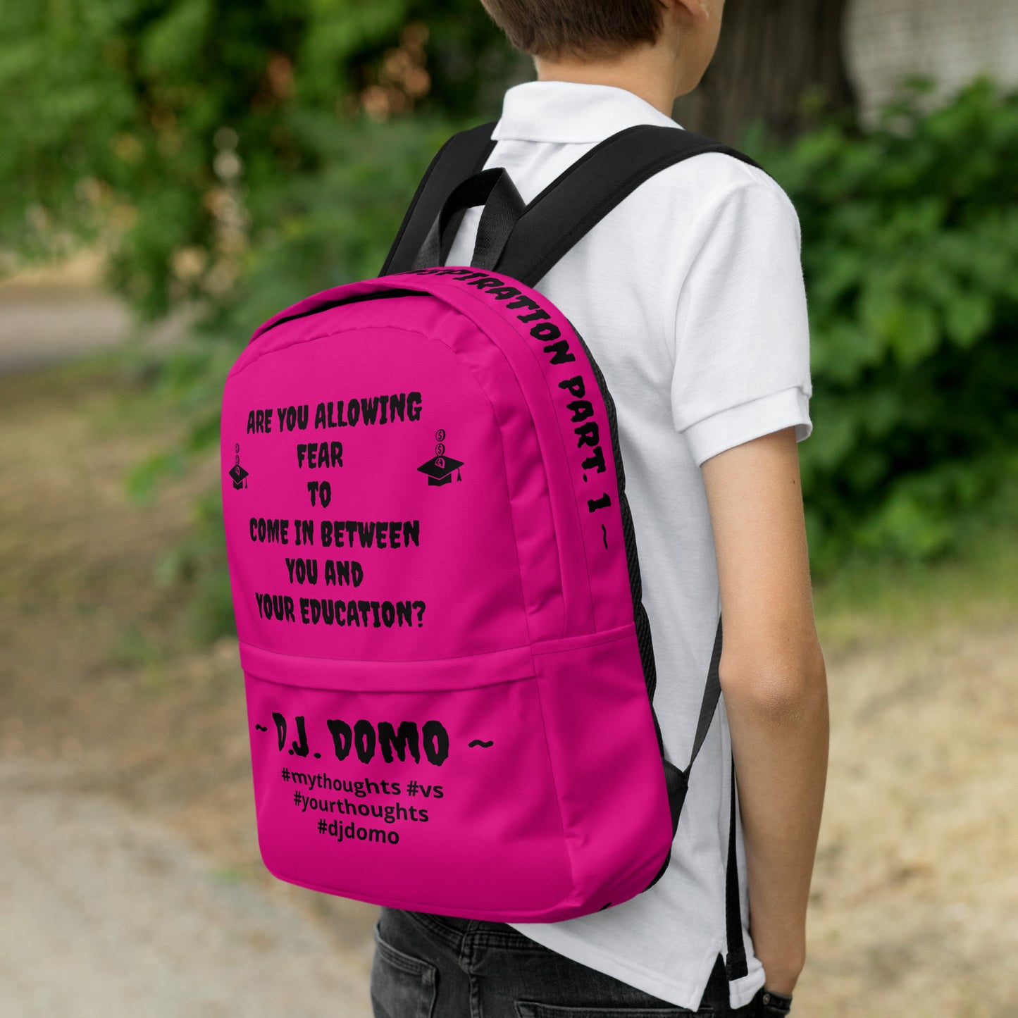 D.J. Domo DQOI Pt 1 "FEAR" Backpack Pink/Black