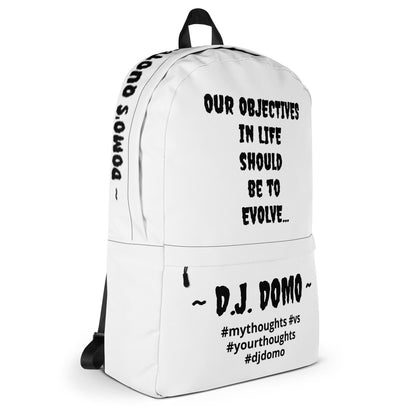 D.J. Domo DQOI Pt 1 "Book Objective" Backpack White/Black