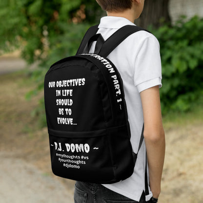 D.J. Domo DQOI Pt 1 "Book Objective" Backpack Black/White