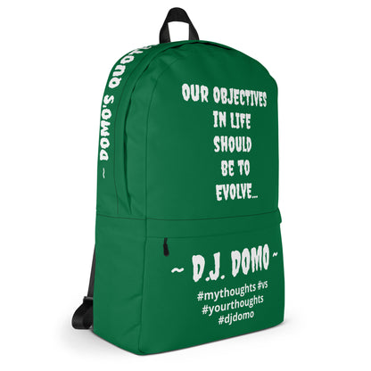 D.J. Domo DQOI Pt 1 "Book Objective" Backpack Green/White