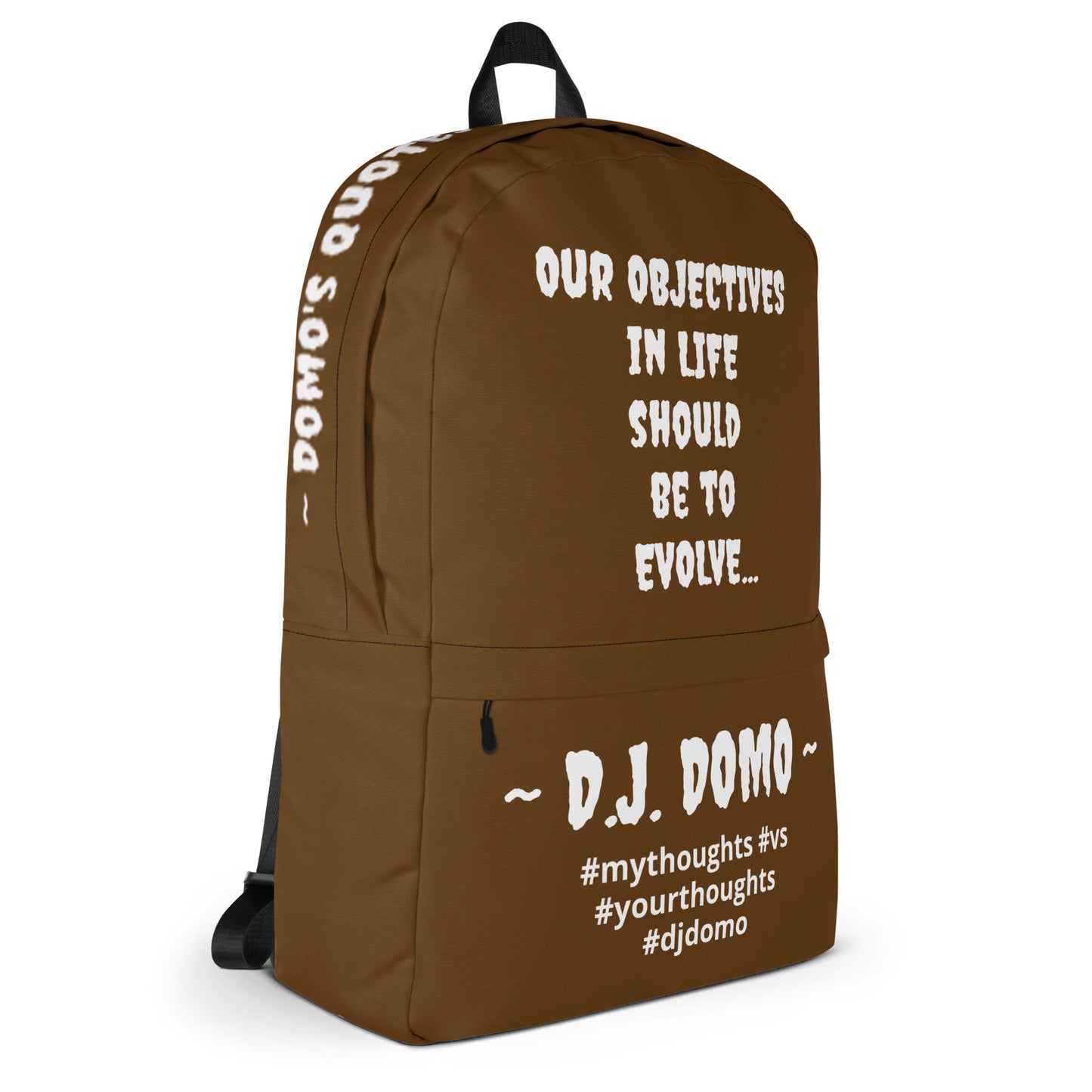 D.J. Domo DQOI Pt 1 "Book Objective" Backpack Brown/White