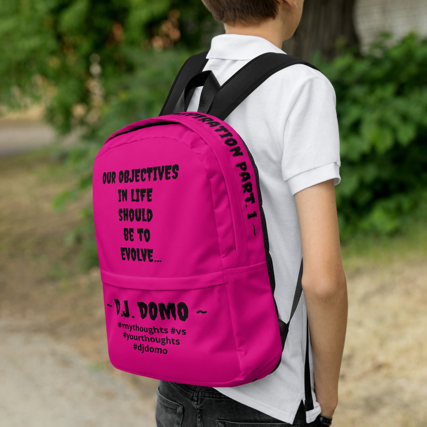 D.J. Domo DQOI Pt 1 "Book Objective" Backpack Pink/Black