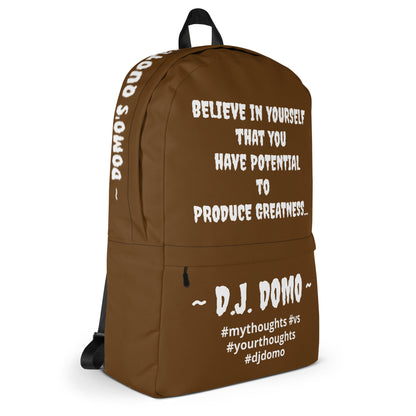 D.J. Domo DQOI Pt 1 "POTENTIAL" Backpack Brown/White