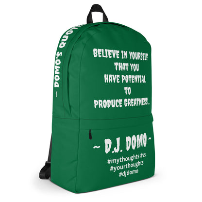 D.J. Domo DQOI Pt 1 "POTENTIAL" Backpack Green/White