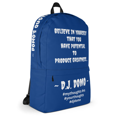 D.J. Domo DQOI Pt 1 "POTENTIAL" Backpack Dark Blue/White