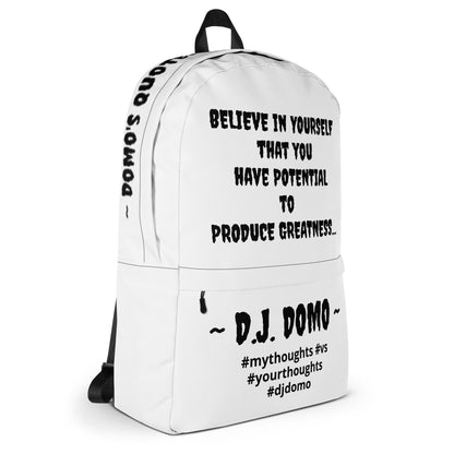 D.J. Domo DQOI Pt 1 "POTENTIAL" Backpack White/Black