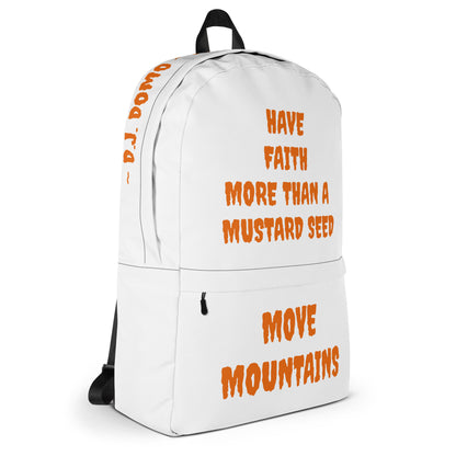 D.J. Domo "Move Mountain" Backpack White/Rust Orange