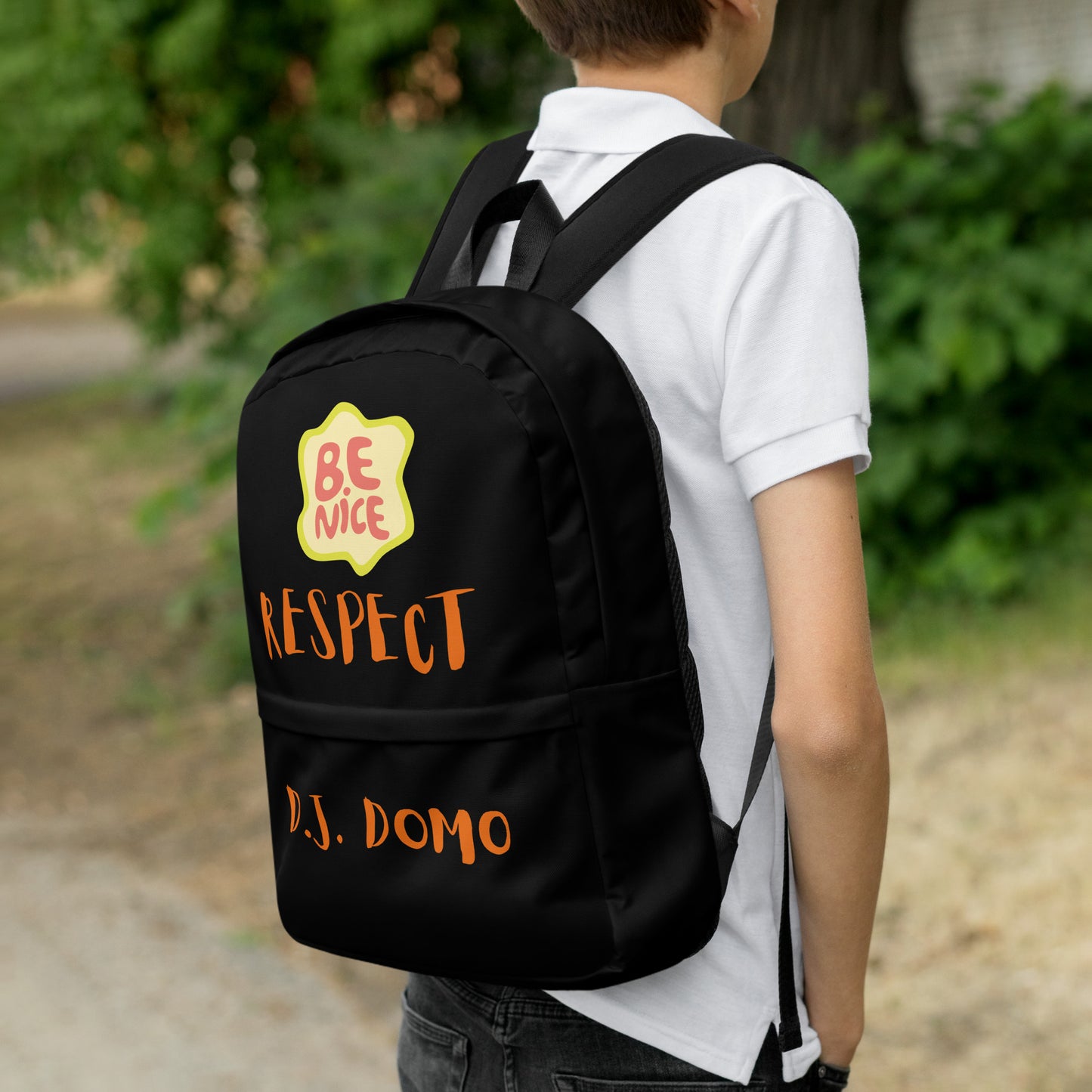 D.J. Domo "RESPECT" Backpack Black/Rust Orange