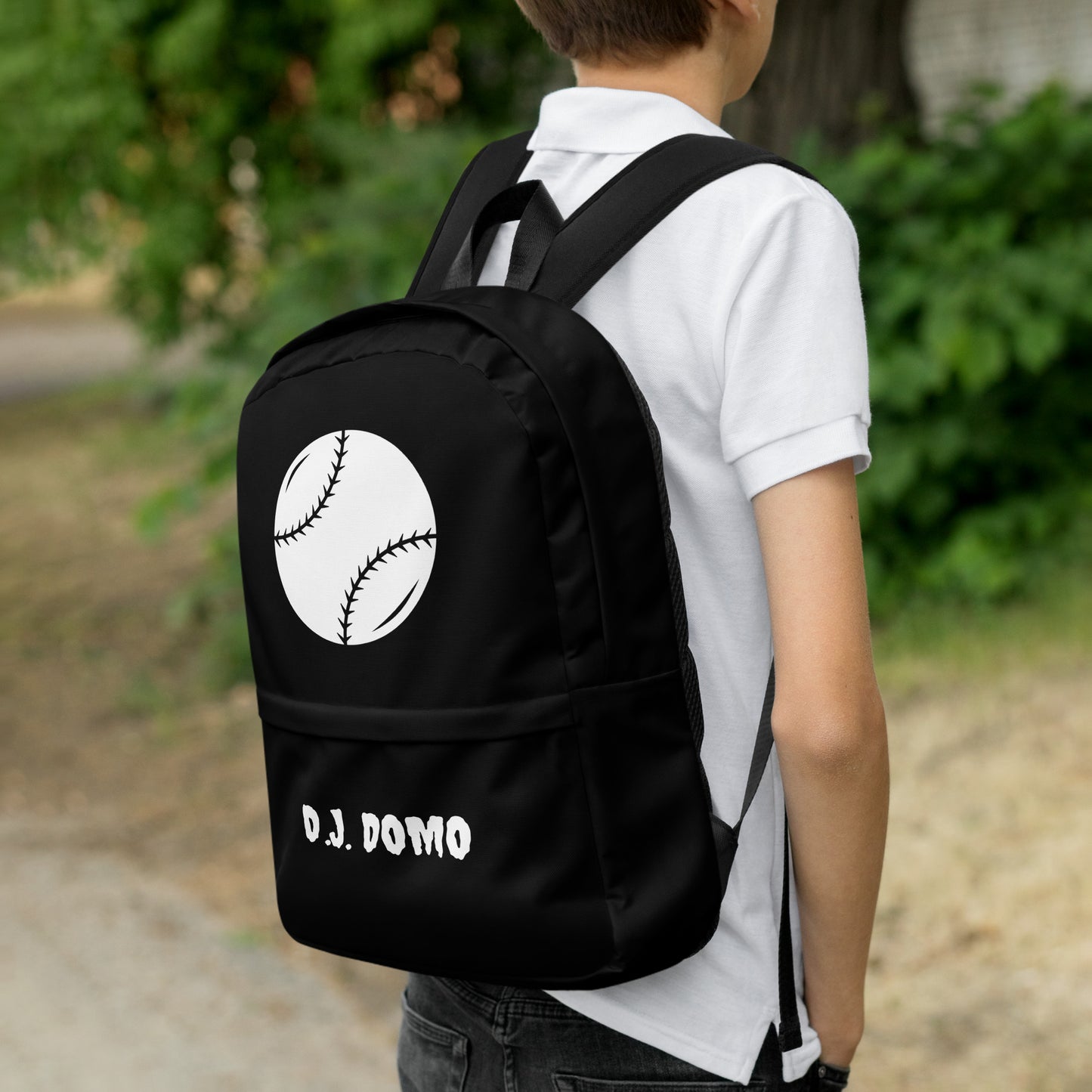 D.J. Domo Baseball Backpack Black/White