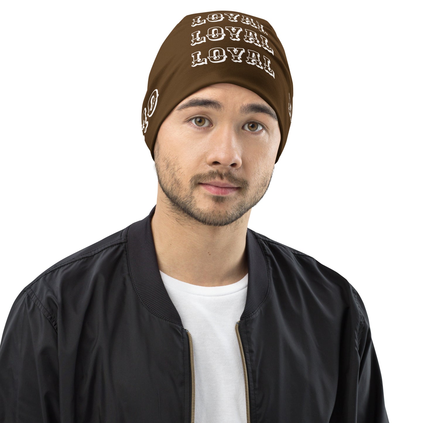 D.J. Domo "LOYAL" Beanie Brown/White