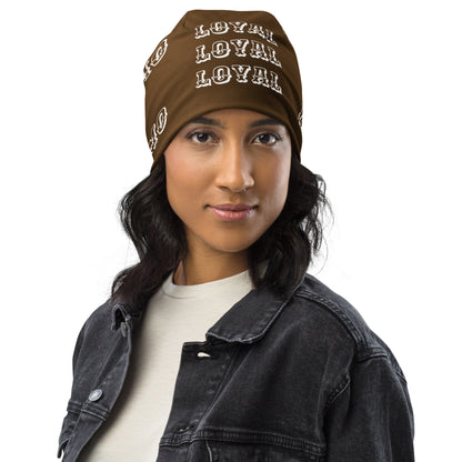 D.J. Domo "LOYAL" Beanie Brown/White