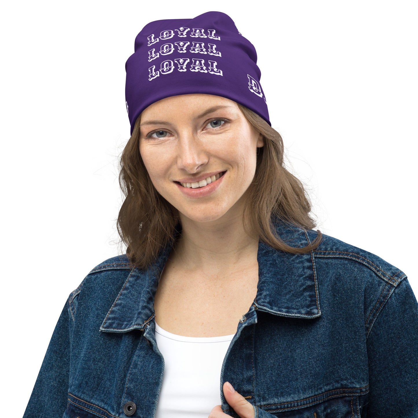 D.J. Domo "LOYAL" Beanie Purple/White