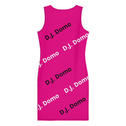 D.J. Domo "Classic" Bodycon Dress Dark Pink/White/Black