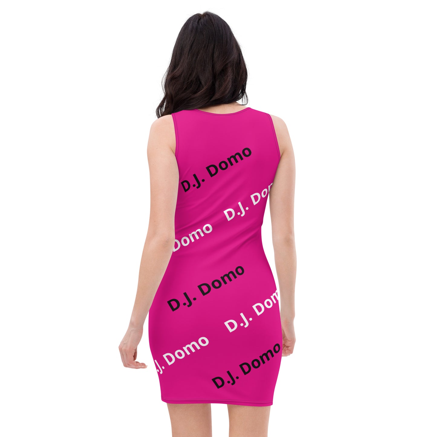 D.J. Domo "Classic" Bodycon Dress Dark Pink/White/Black