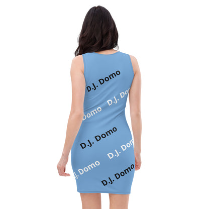 D.J. Domo "Classic" Bodycon Dress Sky Blue/White/Black