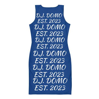 D.J. Domo "Repetitive" Bodycon Dress Dark Blue/White