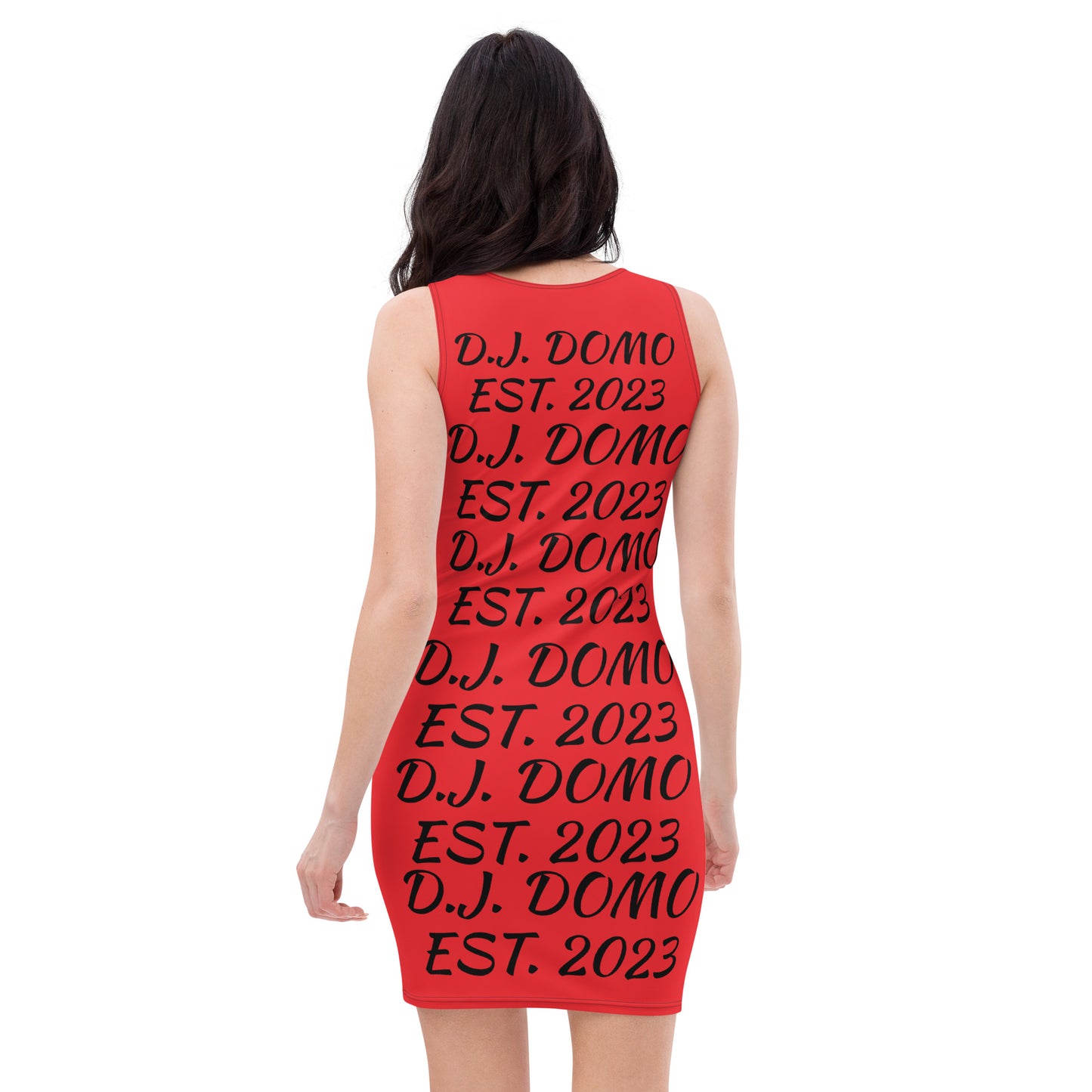 D.J. Domo "Repetitive" Bodycon Dress Red/Black